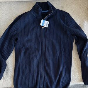 J. McLaughlin Women’s Navy Blue Zip-Up Cardigan